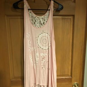 XL pale pink lace tank